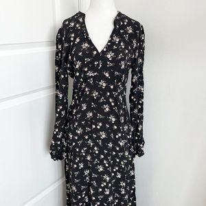 Mango floral black maxi dress